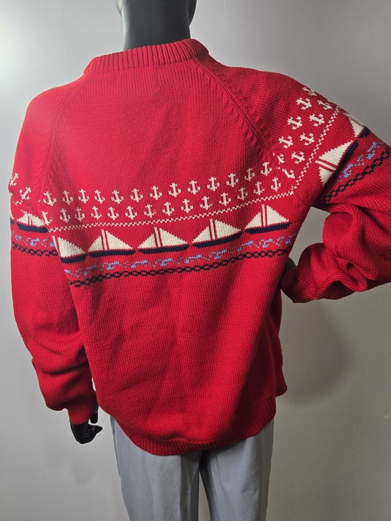 The original Moriarty Sweater Other - Men's 100% Wool Red Nautical Crewneck Sweater